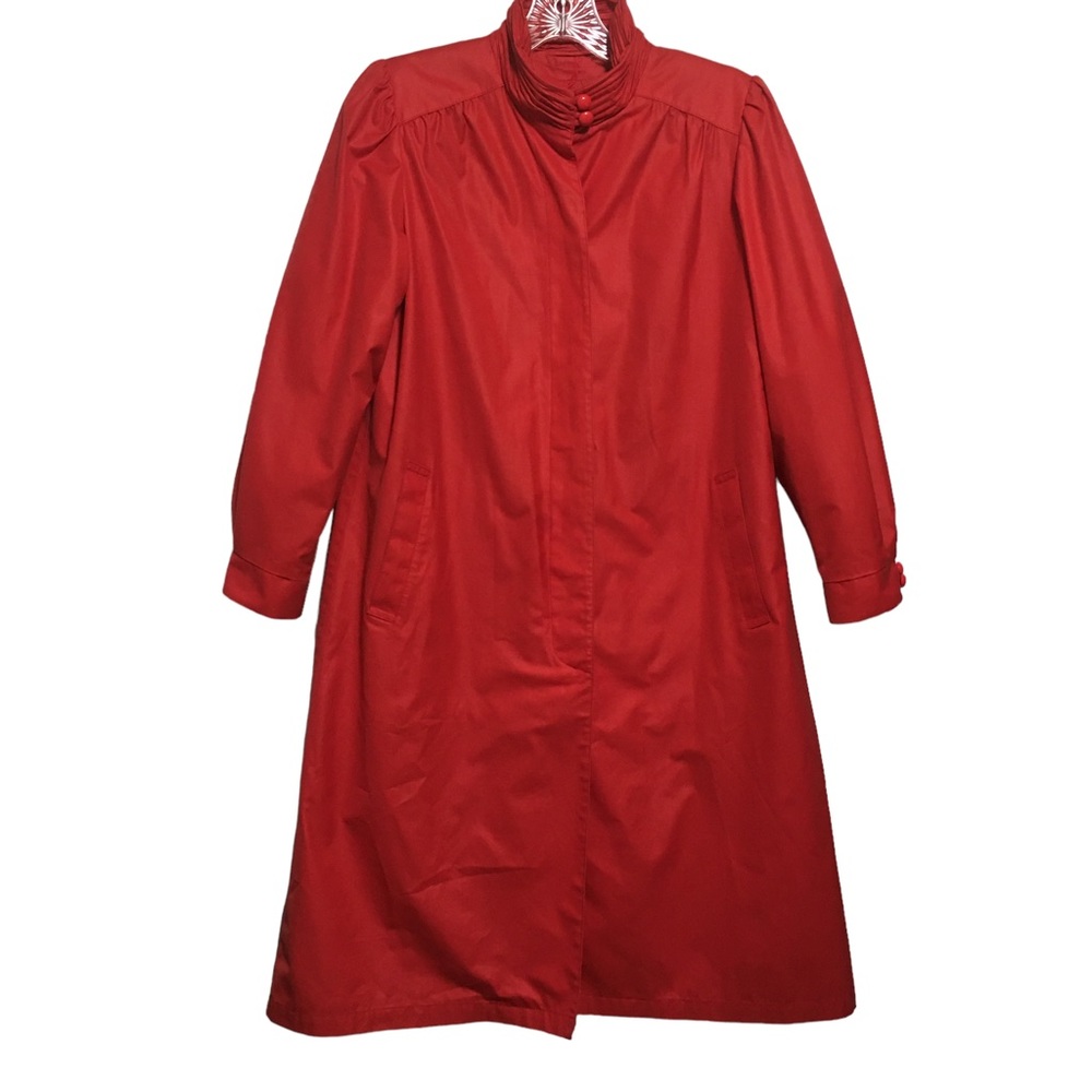 Vtg London Fog Maincoats Trench swing Raincoat weatherwear of distinction Red 6P
